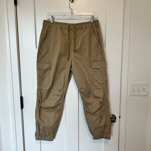 Polo Ralph Lauren Khaki Cotton Cargo Women Stretch Draws Size M